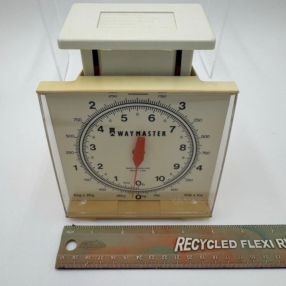 Vintage Kitchen‎ Scale Acrylic Waymaster Made in England Front 10 lb 25g